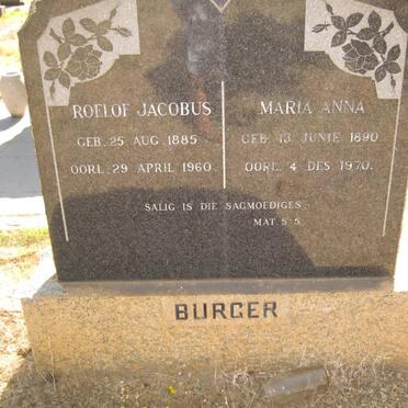 BURGER Roelof Jacobus 1885-1960 &amp; Maria Anna 1890-1970