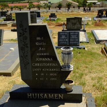 HUISAMEN Johanna Christoffina nee ADRIAANSE 1908-1988