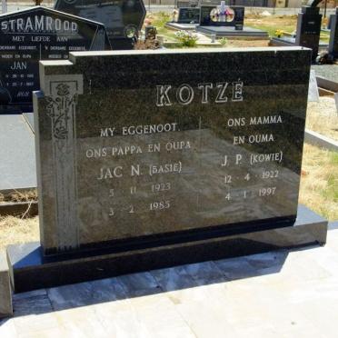 KOTZÉ Jac N. 1923-1985 &amp; J.P. 1922-1997