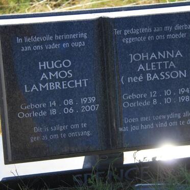 LAMBRECHT Hugo Amos 1939-2007 &amp; Johanna Aletta BASSON 1943-1989