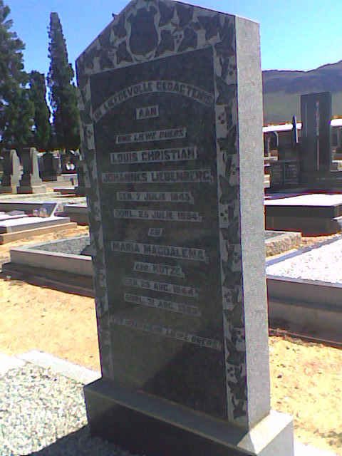 LIEBENBERG Louis Christian Johannes 1845-1984 &amp; Maria Magdalena KOTZE 1944-1983