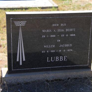 LUBBE Willem Jacobus 1901-1974 &amp; Maria A. DEIST 1900-1968