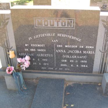 MOUTON Abraham Albertus 1910-1971 &amp; Anna Jacoba Maria VOLLGRAAF 1906-1984