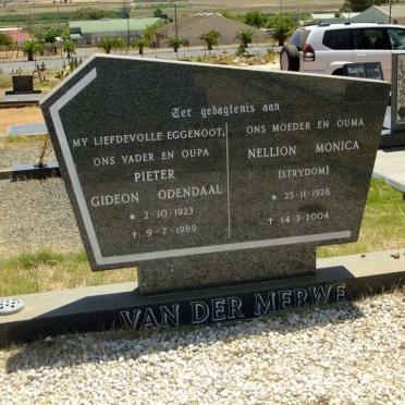 MERWE Pieter Gideon Odendaal, van der 1923-1989 &amp; Nellion Monica STRYDOM 1926-2004
