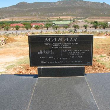 MARAIS Willem Johannes 1916-2000 &amp; Anna Francina Catharina LOUW 1925-2000