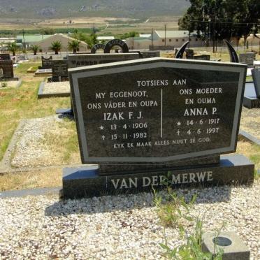MERWE Izak F.J., van der 1906-1982 &amp; Anna P. 1917-1997