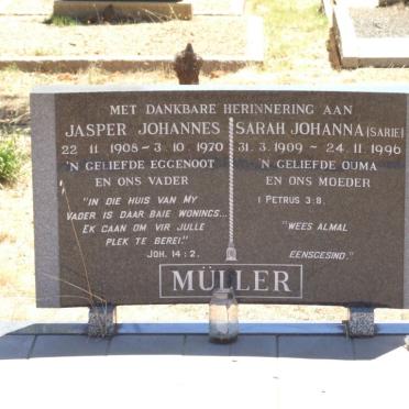 MULLER Jasper Johannes 1908-1970 &amp; Sarah Johanna 1909-1996