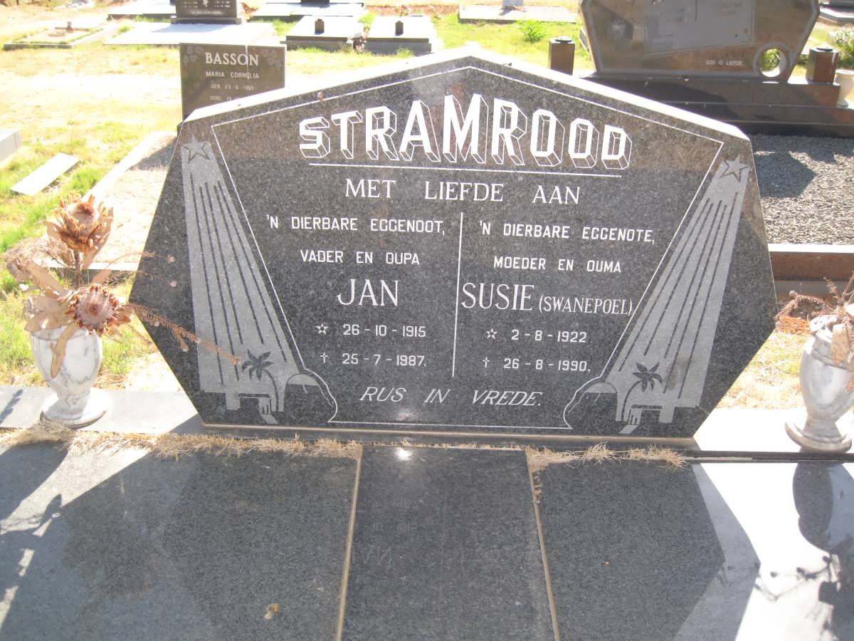 STRAMROOD Jan 1915-1987 &amp; Susie SWANEPOEL 1922-1990
