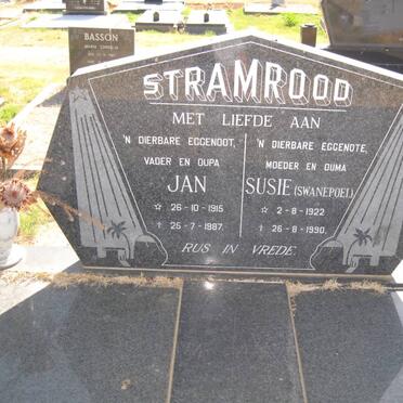 STRAMROOD Jan 1915-1987 &amp; Susie SWANEPOEL 1922-1990