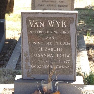 WYK Elizabeth Susanna, van nee LOUW 1871-1977