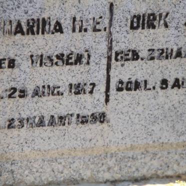 ZYL Catharina H.E., van nee VISSER 1917-1950 :: VAN ZYL Dirk J.A. 1950-1950
