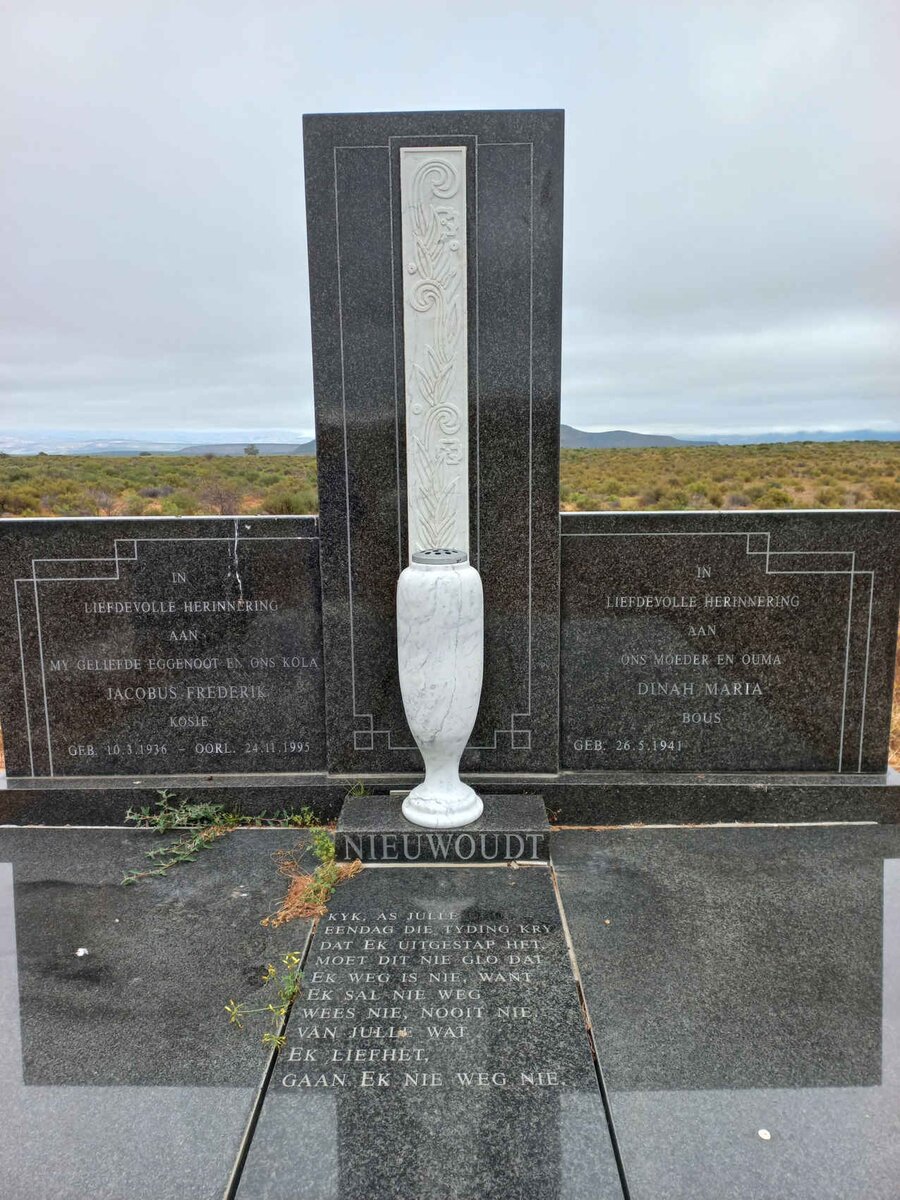 NIEUWOUDT Jacobus Frederik 1936-1995 & Dinah Maria 1941-