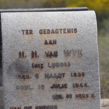 WYK M.M., van nee LUBBE 1856-1944