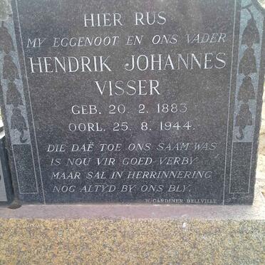 VISSER Hendrik Johannes 1883-1944