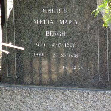 BERGH Aletta Maria 1896-1958