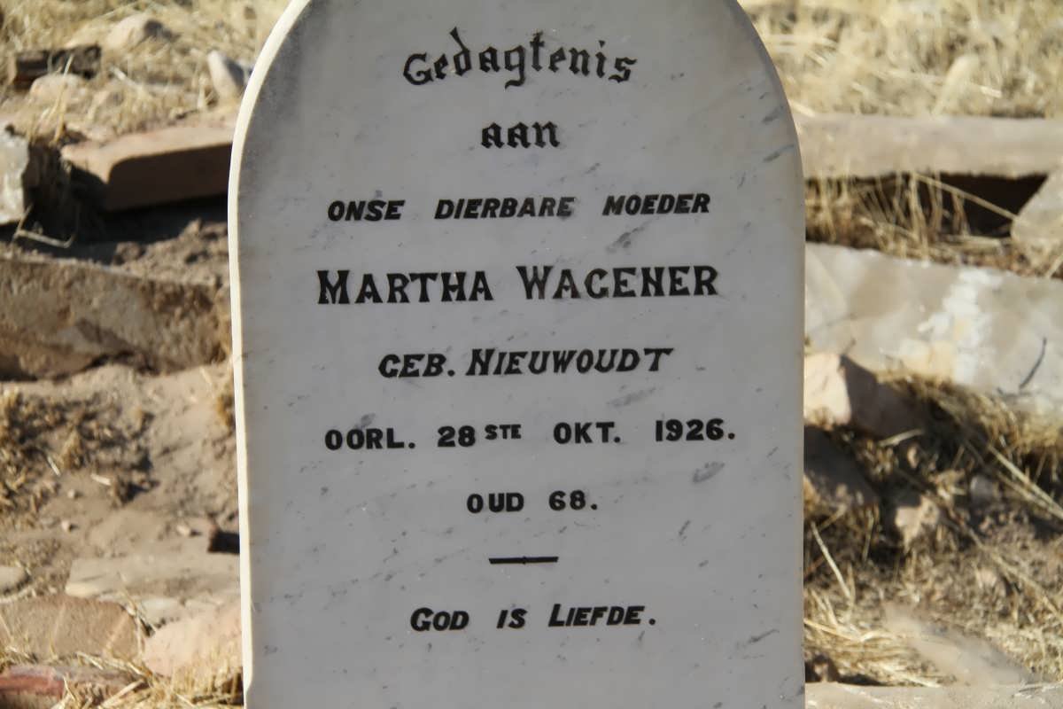 WAGENER Martha nee NIEUWOUDT -1926