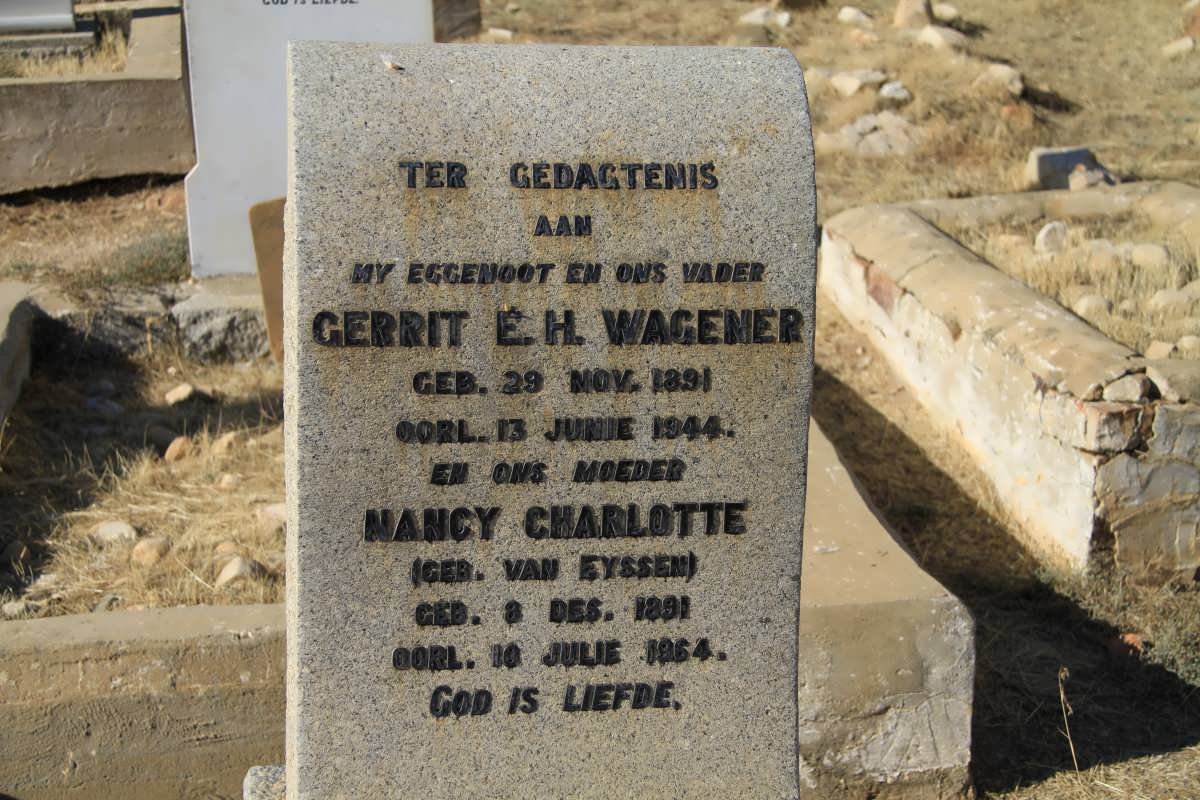 WAGENER Gerrit E.H. 1891-1944 & Nancy Charlotte VAN EYSSEN 1891-1964