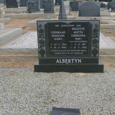 ALBERTYN Coenraad Francois 1914-1984 &amp; Hilletjie Aletta Christina KOEGELENBERG 1911-1985