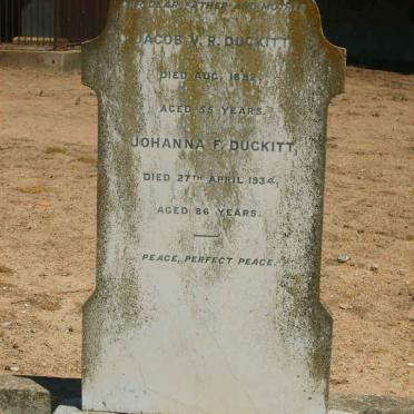 DUCKITT Jacob V.R. -1892 &amp; Johanna F. -1934