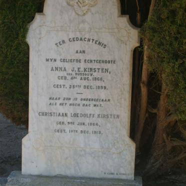 KIRSTEN Christiaan Loedolff 1864-1915 &amp; Anna J.E. RUSSOUW 1866-1899
