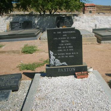 PAXTON Betta nee ACKER 1908-1974