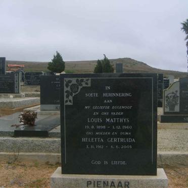 PIENAAR Louis Matthys 1898-1960 &amp; Heletta Gertruida 1912-2005