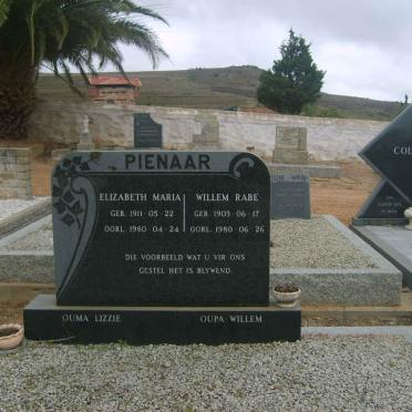PIENAAR Willem Rabe 1903-1980 &amp; Elizabeth Maria 1911-1980