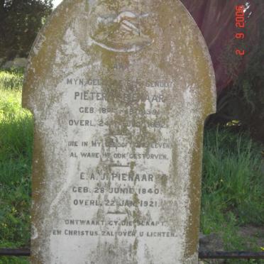 PIENAAR Pieter 1839-1892 &amp; E.A.J. 1840-1921