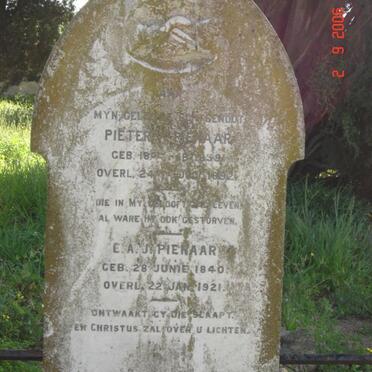 PIENAAR Pieter 1839-1892 &amp; E.A.J. 1840-1921