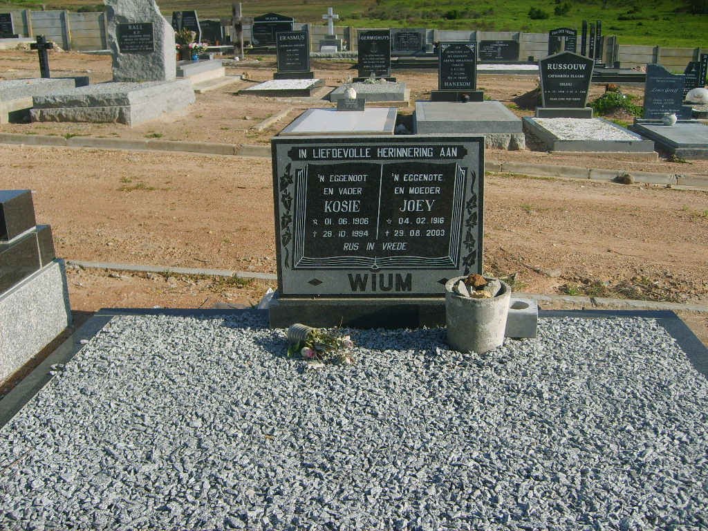 WIUM Kosie 1906-1994 & Joey 1916-2003