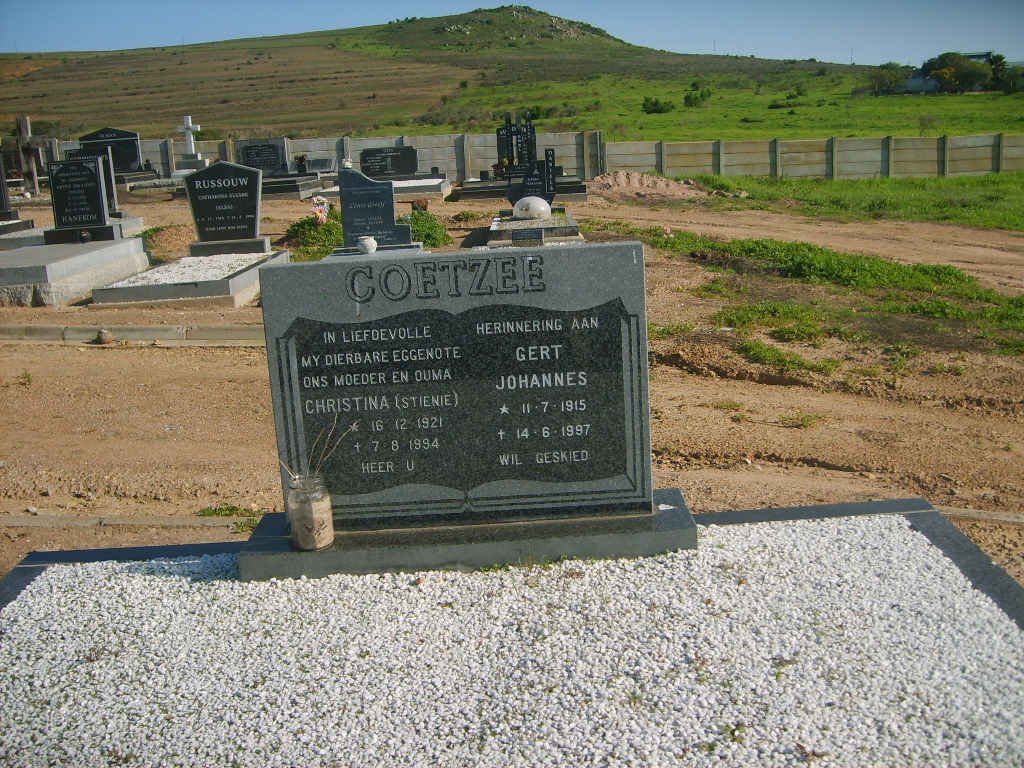 COETZEE Gert Johannes 1915-1997 & Christina 1921-1994