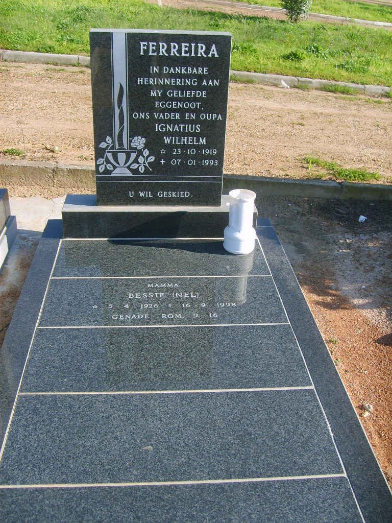 FERREIRA Ignatius Wilhelm 1919-1993 & Bessie NEL 1926-1998