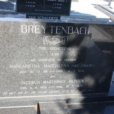BREYTENBACH Jacobus Marthinus Olivier 1900-1975 &amp; Margaretha Magdalena FOUCHE 1911-1972