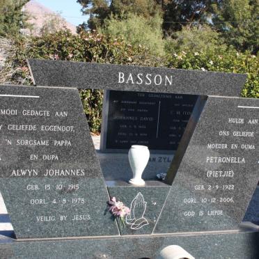 BASSON Alwyn Johannes 1915-1978 &amp; Petronella 1922-2006