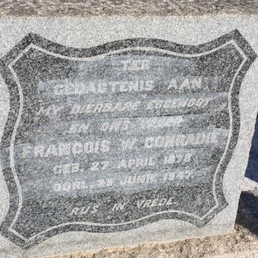 CONRADIE Francois W. 1878-1947