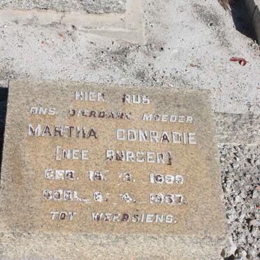 CONRADIE Martha nee BURGER 1889-1957