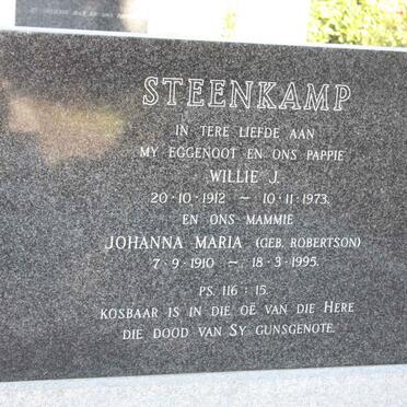 STEENKAMP Willie J. 1912-1973 &amp; Johanna Maria ROBERTSON 1910-1995