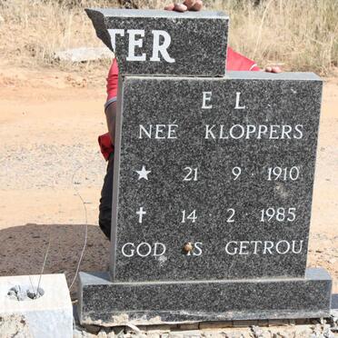 DEVENTER E.L., van  nee KLOPPERS 1910-1985