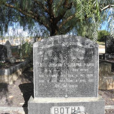 BOTHA Louis Johannes 1871-1959 &amp; Susanna Maria MEYER 1879-1937