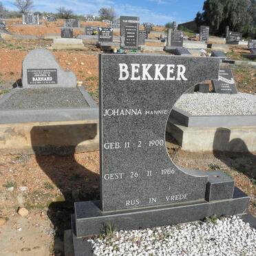BEKKER Johanna 1900-1986