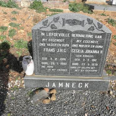 JAMNECK Frans J.H.C. 1906-1992 &amp; Cecilia Johanna H. KRUGER 1912-1979