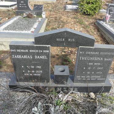 JONKER Zacharias Daniel 1912-1975 &amp; Theunisina BOTHA 1907-1972