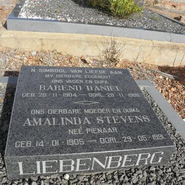 LIEBENBERG Barend Daniel 1904-1989 &amp; Amalinda Stevens PIENAAR 1905-1991