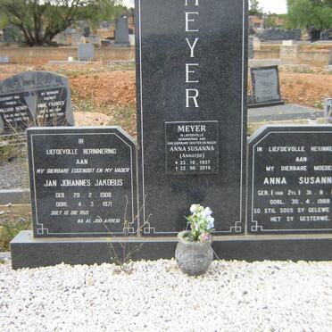 MEYER Jan Johannes Jakobus 1908-1971 &amp; Anna Susanna VAN ZYL 1912-1988 :: MEYER Anna Susanna 1937-2016