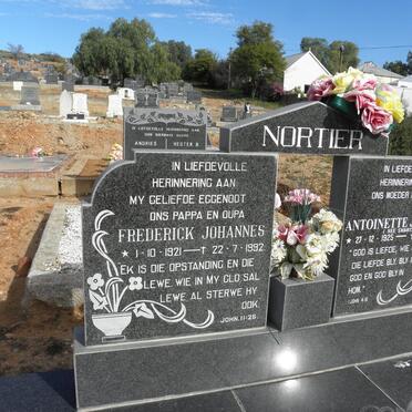 NORTIER Frederick Johannes 1921-1992 &amp; Antoinette Johanna SWARTS 1925-2007