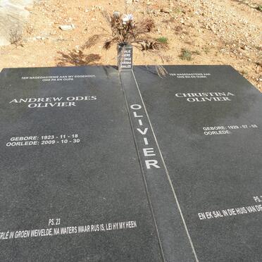 OLIVIER Andrew Odes 1923-2009 &amp; Christina 1929-