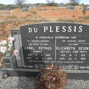 PLESSIS Sarel Petrus, du 1905-1998 &amp; Elizabeth Gesina FREY 1913-1999