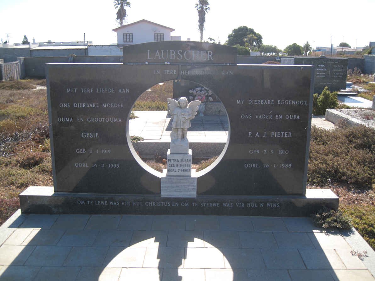 LAUBSCHER P.A.J. Pieter 1910-1988 &amp; Gesie 1919-1993