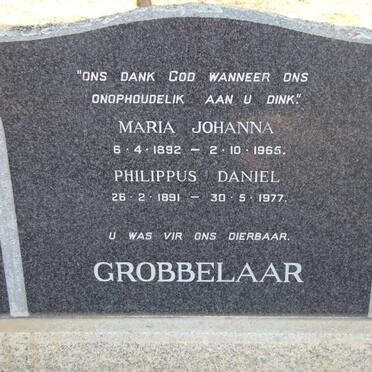 GROBBELAAR Philippus Daniel 1891-1977 &amp; Maria Johanna 1892-1965