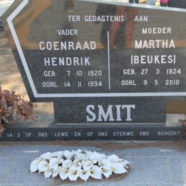 SMIT Coenraad Hendrik 1920-1994 &amp; Martha BEUKES 1924-2010